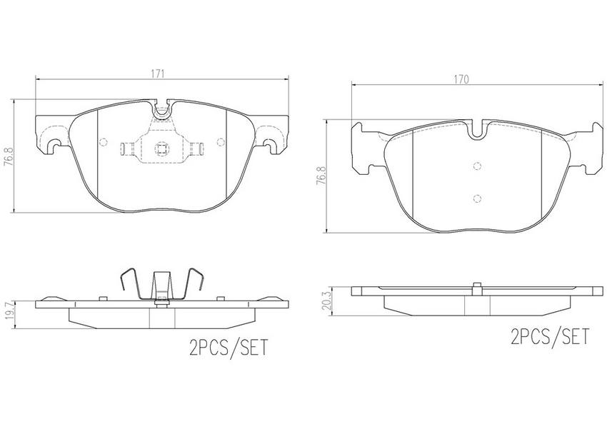 BMW Disc Brake Pad Set - Front (Ceramic) 34116852253 - Brembo P06049N